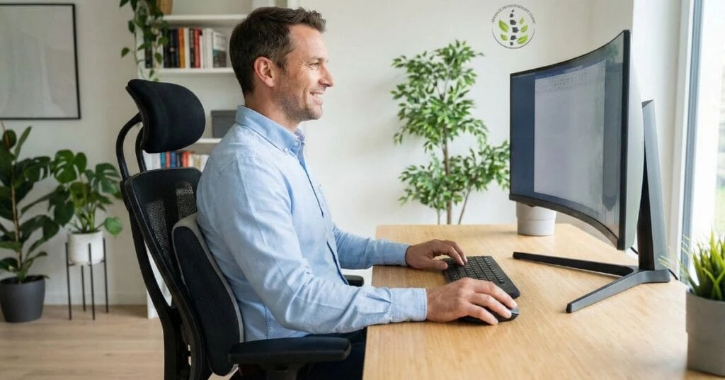Correct desk posture for better spinal alignment
